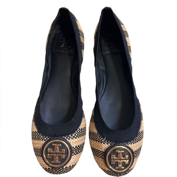 Tory Burch Caroline 2 Striped Classic Elastic Ballet Flats - great condition! - Picture 2 of 4